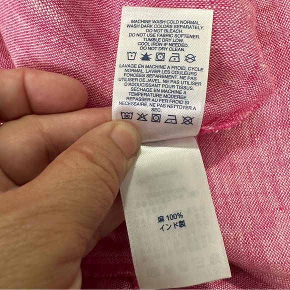 Lands’ End Heathered Pink Sleeveless A-Line 100% Linen Dress Size 1X, 16W-18W - Picture 11 of 12